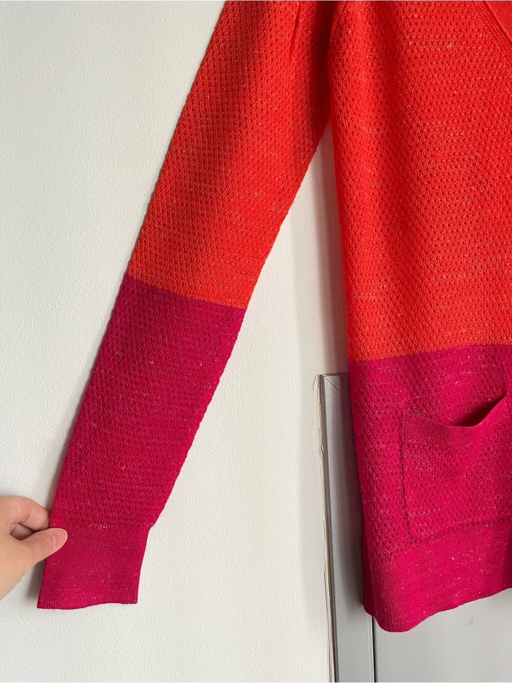 NWOT ANTHROPOLOGIE MOTH Orange & Pink Open Cardigan Sweater - Picture 6 of 12